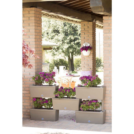 Bama Brick verbindbare Pflanzgefäße 75l 59x23x27 cm 5 Stück Taupe