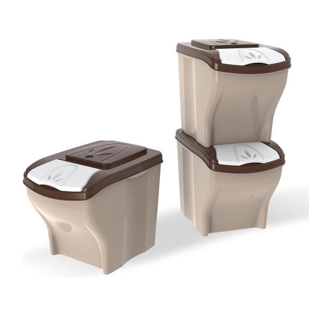 Bama Tierfutterbehälter 3x20l Taupe Beige
