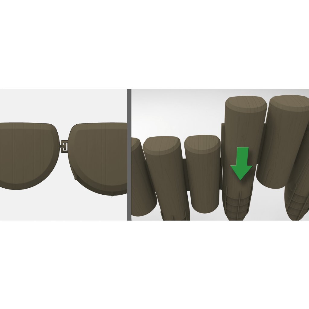 Bama Garden Modular Edge Holzimitat 38,5x15 cm 6 Stück braun