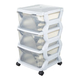 Bama Insieme Schubladensystem mit Rollen 3 Schubladen 36x40x62 cm weiß transparent