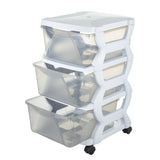 Bama Insieme Schubladensystem mit Rollen 3 Schubladen 36x40x62 cm weiß transparent