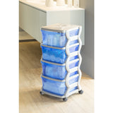 Bama Insieme Schubladensystem mit Rollen 4 Schubladen 36x40x80 cm silberblau transparent