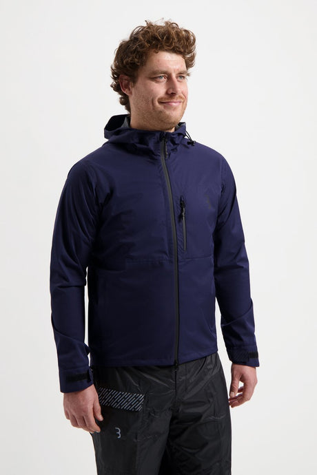 Bbb Radfahren Regenschutz Explorer Regenmantel Fahrrad – mit 3 Reißverschlusstaschen – wasserdichte Fahrradjacke Männer und Frauen – Pendler-Fahrradjacke – dunkelblau – XL – bbw-450