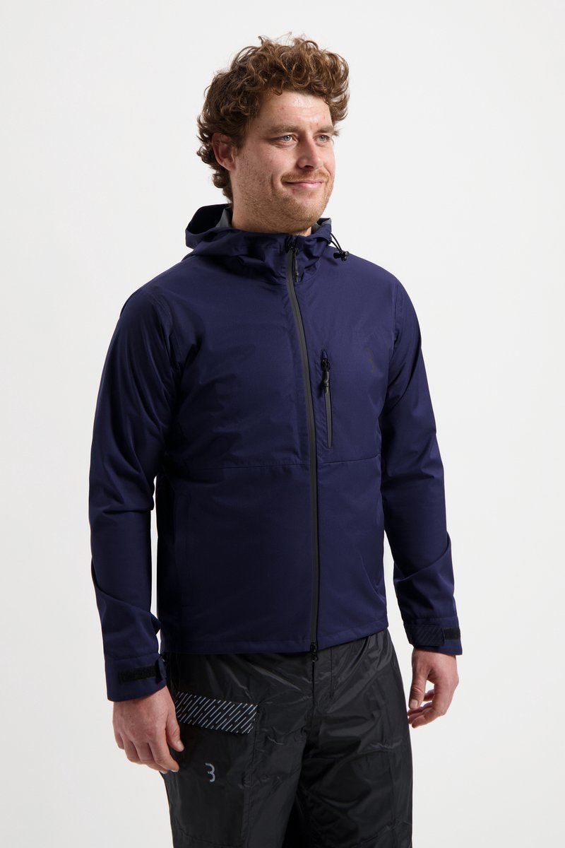 Bbb cycling rainshield explorer regenjas - waterafstotend fietsjack heren dames - commuter fietsjas - donker blauw - maat xxl - bbw-450