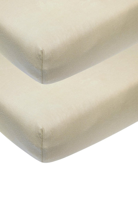 Meyco Baby Uni Spannbettlaken – 2er-Pack – Sand – 60 x 120 cm
