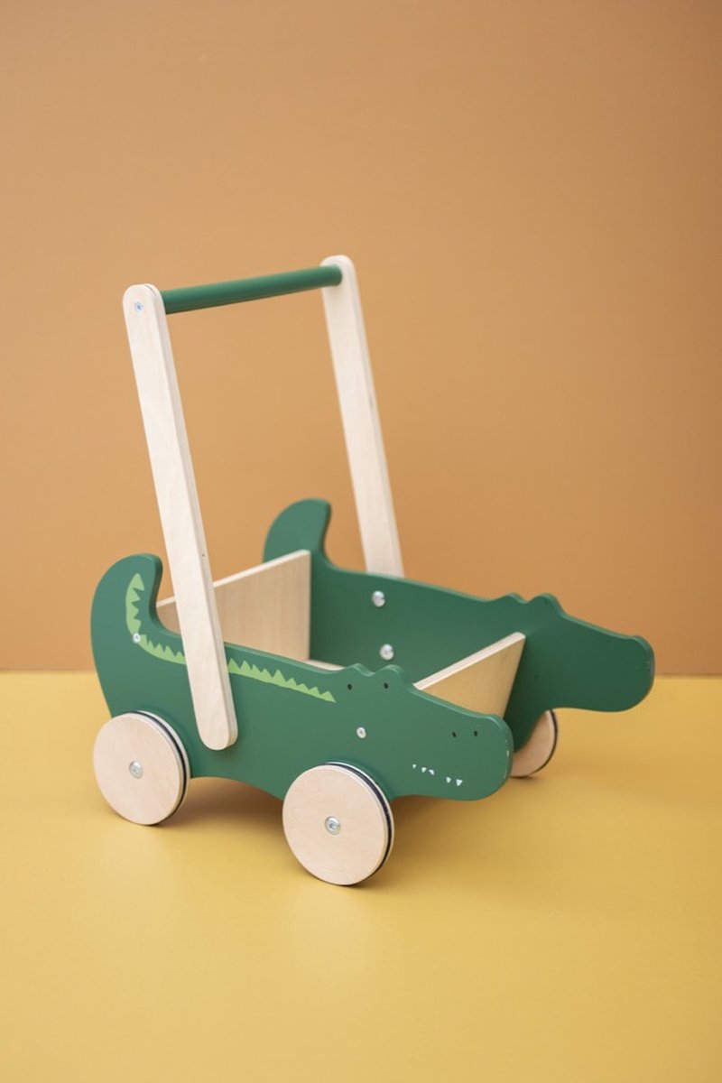 Trixie Gehhilfe aus Holz - Mr. Krokodil - Lauflernhilfe - Kinderspielzeug - Lauflernhilfe ab 1,5 Jahren - für Jungen und Mädchen - fsc