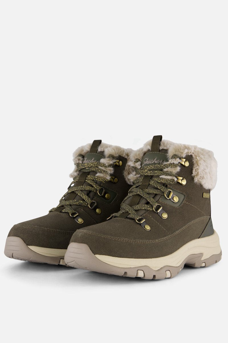 Skechers trego - snow worries dames laarzen - olijfgroen - maat 41