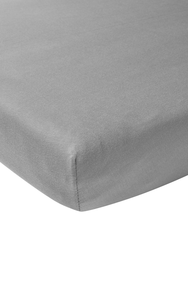 Meyco baby uni hoeslaken ledikant - grey - 60x120cm