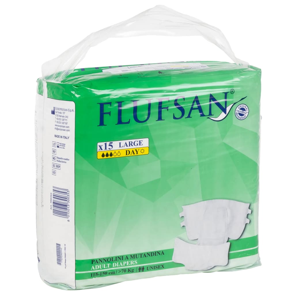 Vidaxl Flufsan Incontinentile Diaper 15 St Taille L