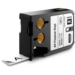 Dymo-Etiketten, XTL-Vinyl, 19 mm x 7 m, Schwarz auf Weiß