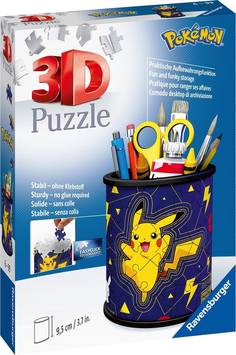 Ravensburger 3D-Puzzle - Bleistiftbox Pokémon - 54 Teile.