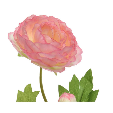 Decoris Kunstblume Ranunkelblume mit Knospe Polyester 8x10x57cm zartrosa