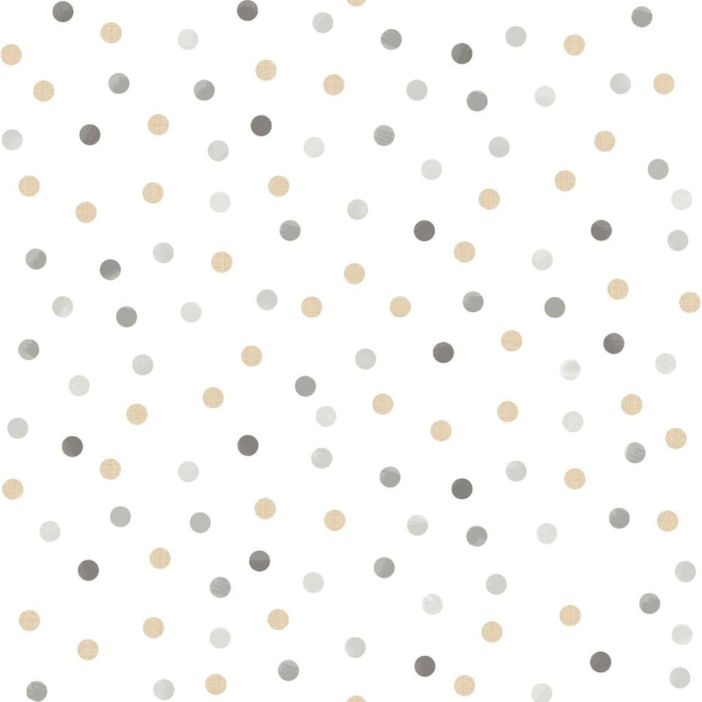 North Wall North Wall Wall Wallpaper Baby Confetti Dots White Grey Beige