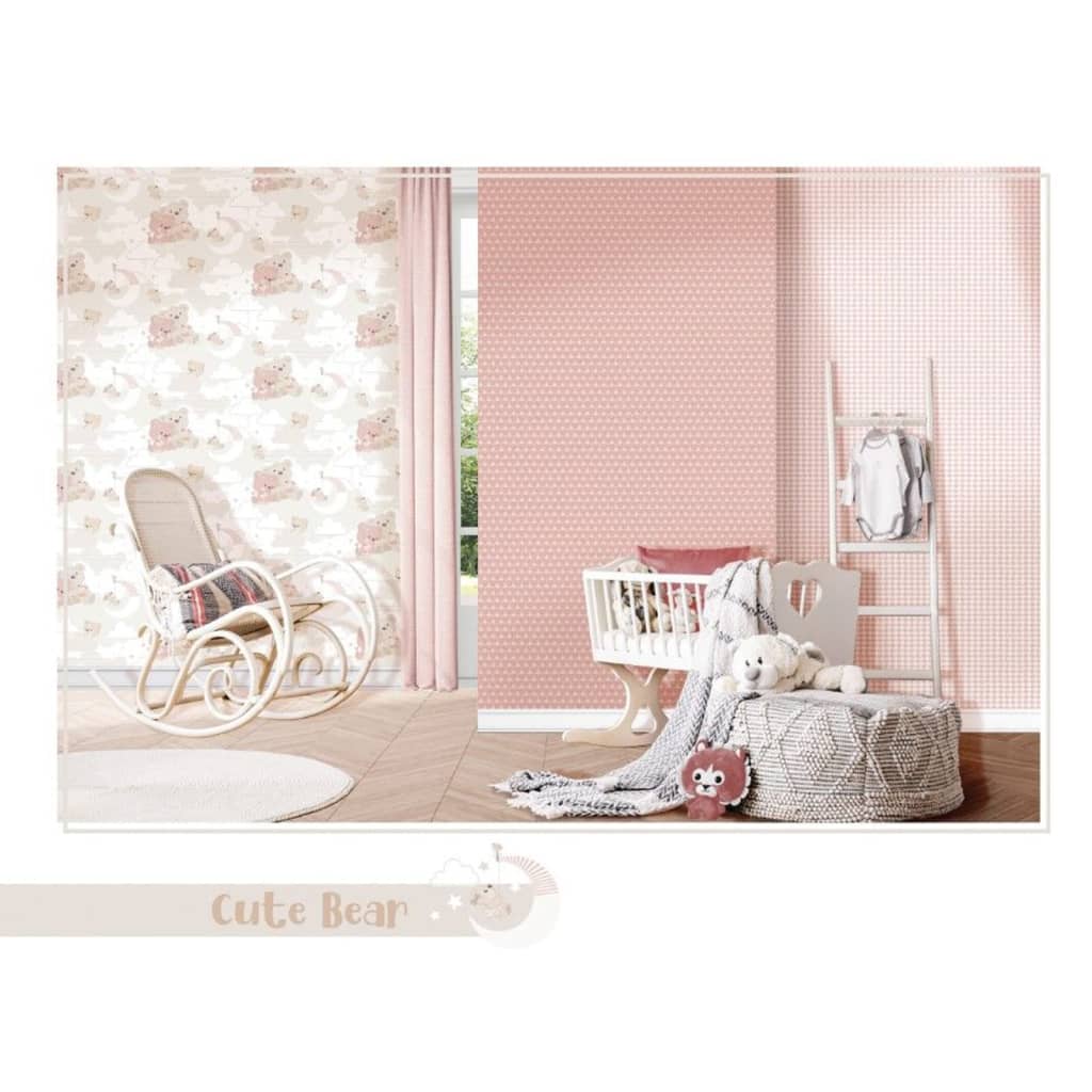 Nordwand Wallpaper Mondo Baby Umarmung Bären rosa und beige