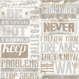 Noordwand Tapete Freunde Kaffee Wörter und Buchstaben Metallic und Beige