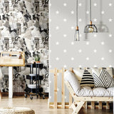 North Wall Noordwand Wallpaper Friends Coffee Little scuro grigio e bianco