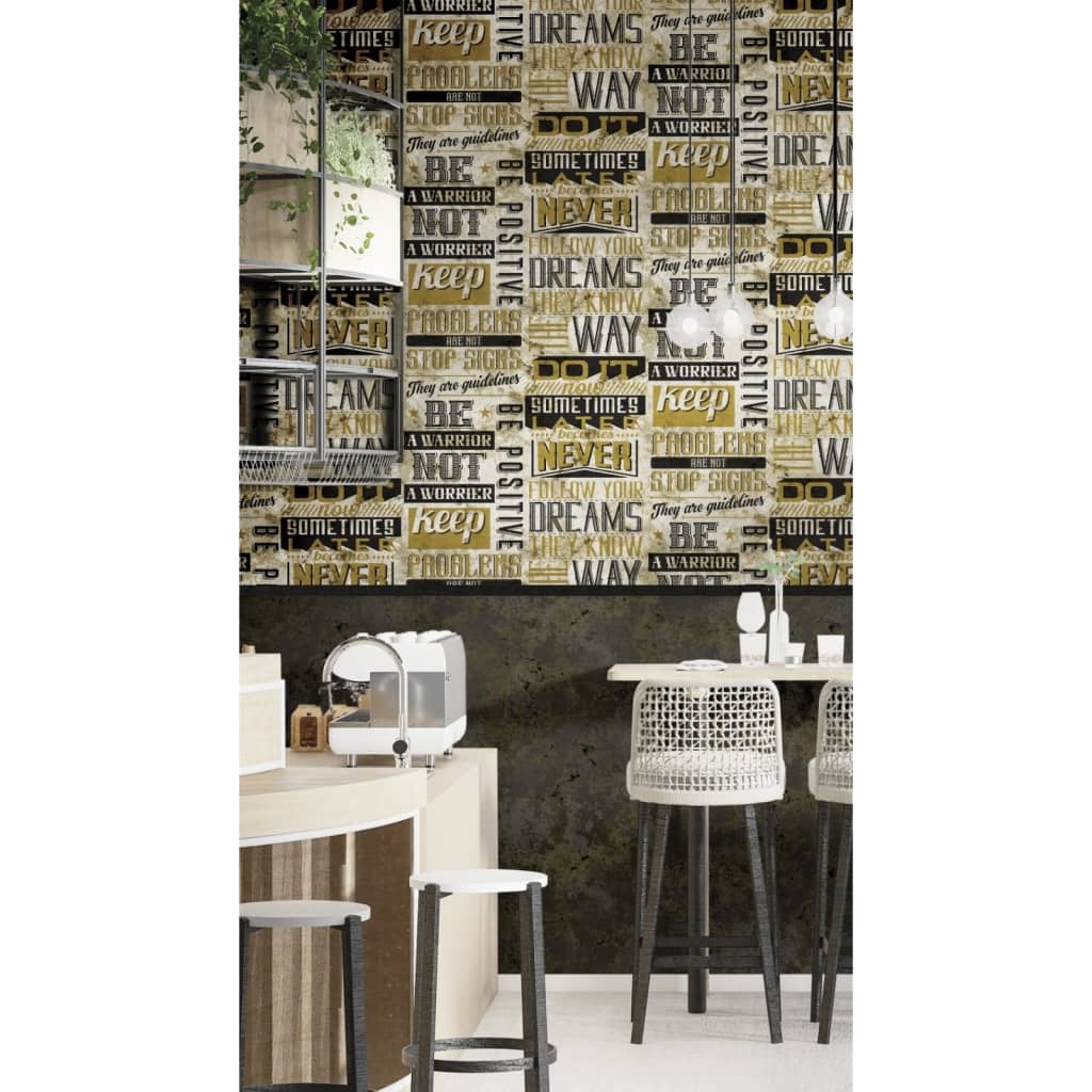 Noordwand Tapete Freunde Kaffee Marmor Beton Schwarz und Braun