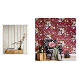 North Wall Noord Wallpaper Blooming Garden 6 fiori rosso e blu