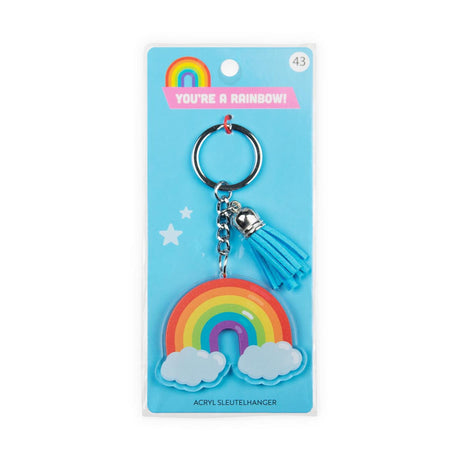 Paperdreams sleutelhanger- regenboog acryl 6,5x13,5cm