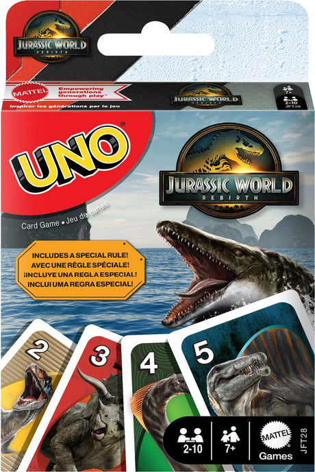 Mattel Games Uno Jurassic World Rebirth Kartenspiel