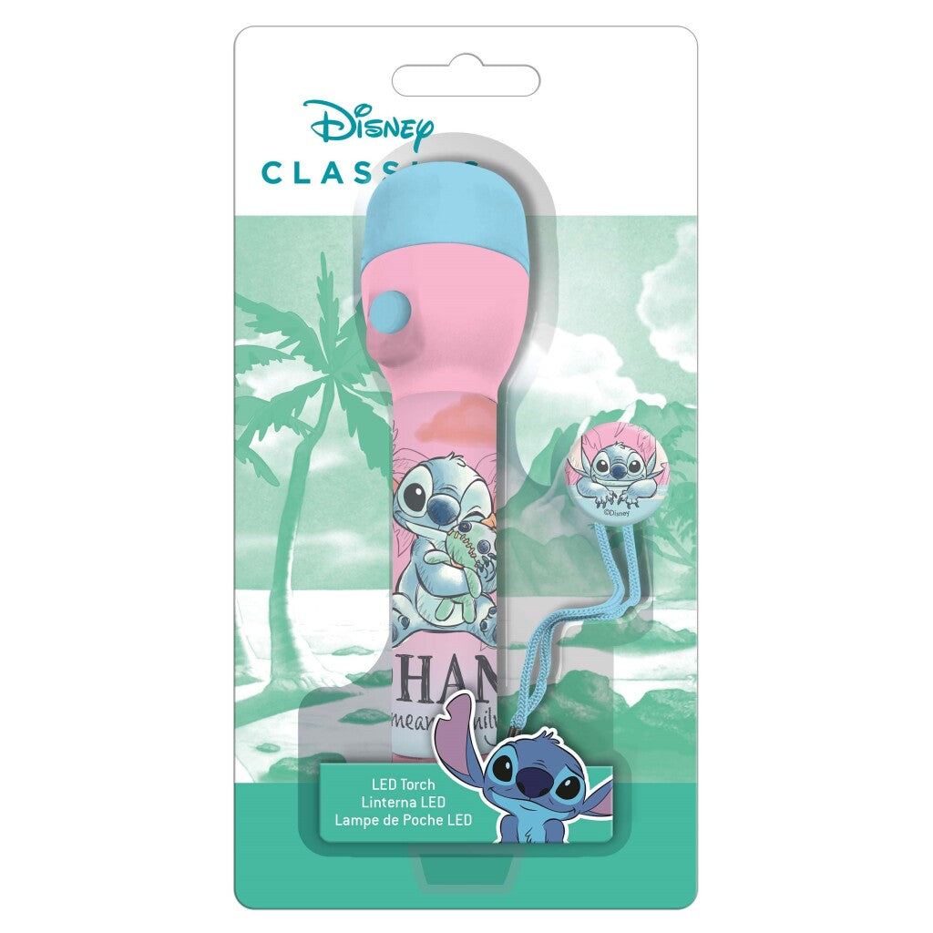 Lampe de poche Disney Stitch 16 cm rose bleu