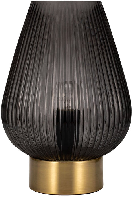 Pauleen LED-Tischleuchte Crystal Gloom E27 max. 40 W Rauchglas, Messing