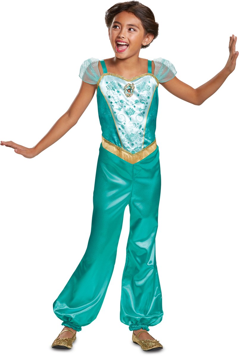 Disney-Prinzessin-Verkleidung – Aladdin, klassisches Jasminkleid, Größe XS (3–4 Jahre), Mädchen