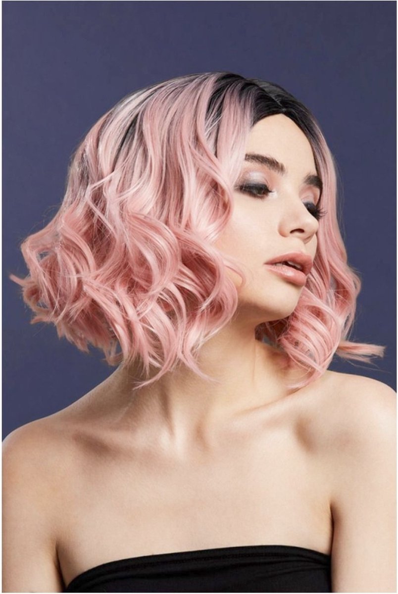 Fever – Kourtney zweifarbige Mischung aus babyrosa Perücke – rosa