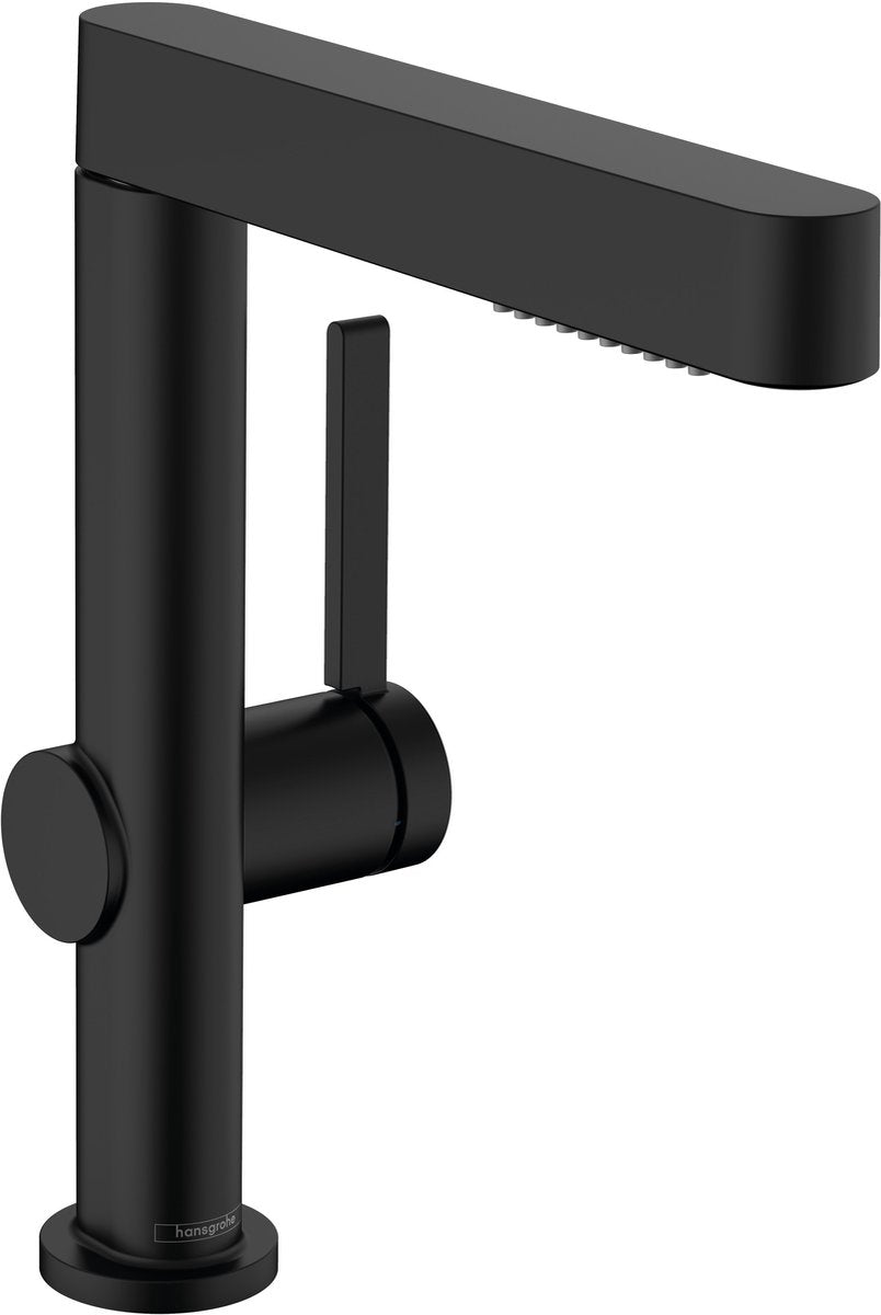 Hansgrohe finoris – Waschtischarmatur – mit Ablaufstopfen – 230 mm – ausziehbare Handbrause – 2 Strahlfunktionen – mattschwarz