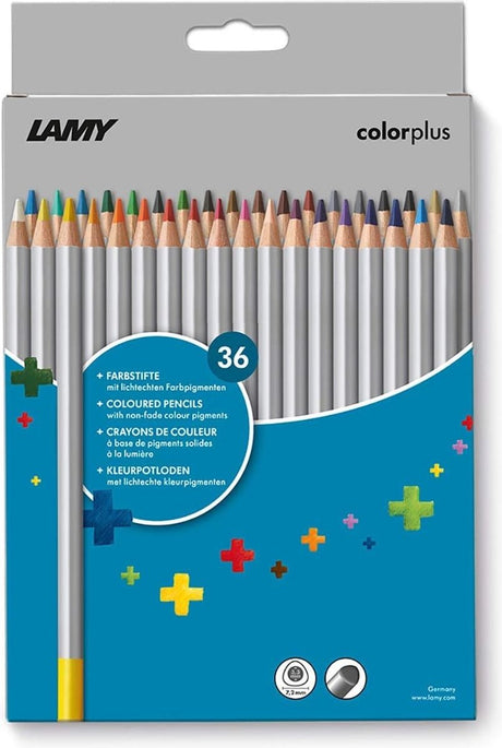 Lamy color+ 506 Buntstifte | 36-teilig | massives Lindenholz | ergonomische Dreiecksform | dicker Kern ø 3,3 mm | inklusive Faltschachtel | Ideal für kreative Projekte