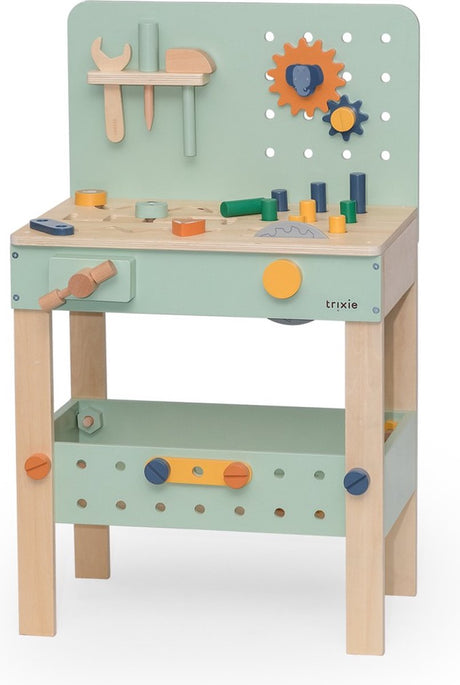 Trixie Holzwerkbank – lehrreich – Holzspielzeug – Motorik – Rollenspiel – für Kleinkinder