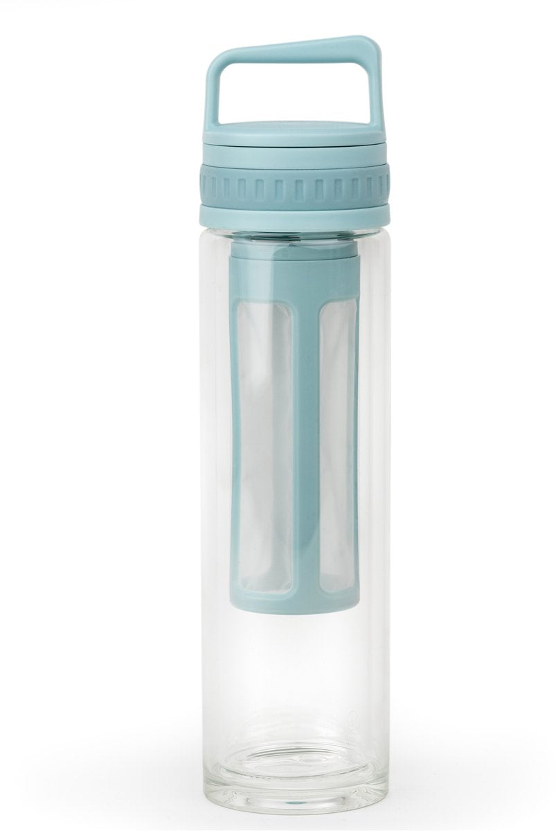 Leopold vienna - drinkfles moshi to-go beker thermosfles - dubbelwandig glas - mint