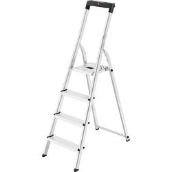 Hailo L40 Haushaltstreppe mit 4 Stufen Aluminium