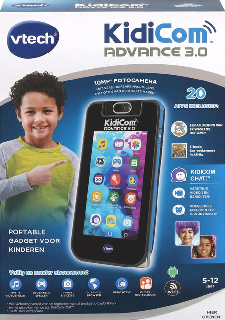 Vtech Kidicom Advance 3.0 Telefon – Interaktives Kindermobile mit Kamera – Lernspielzeug – ab 5 Jahren – Blau