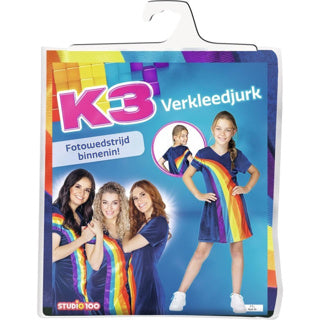 Studio 100 k3 Kostüm – Regenbogenblau, 9–11 Jahre
