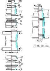 Tecora ball head set Gazelle nm 22.2 41.4 27 Semi Gei