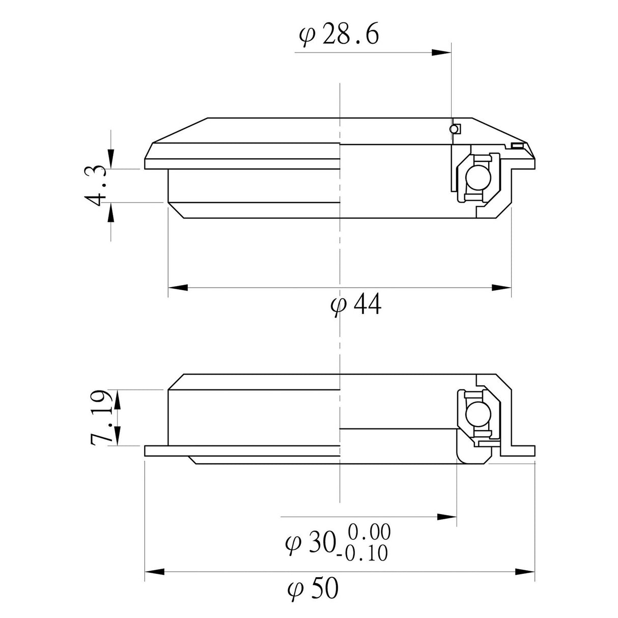 NECO Ball Head Set 1.1 8. Semi intergred stallhuvuduppsättning ZS44 28,6 ZS44 30. A-head.