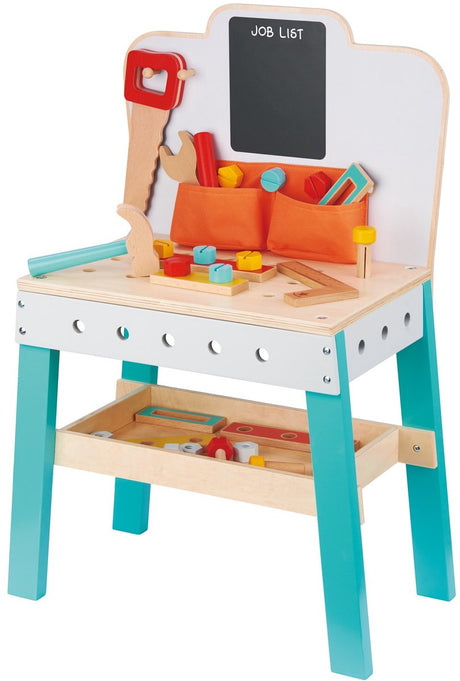 Lelin Toys – Spielzeugwerkbank aus Holz inklusive Zubehör