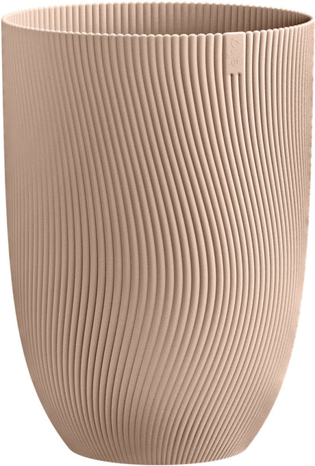 Elho sereh hoog 30 - bloempot voor binnen buiten - 100% gerecycled plastic - ø 29.5 x h 40.5 cm - koele klei