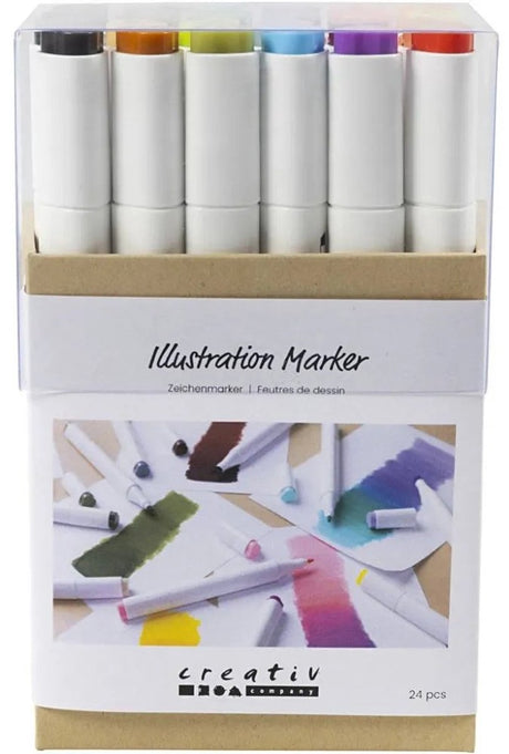 Kreativunternehmen https: www.cchobby.nl Zeichenmarker-Linienstärke-1-8-mm-Pastellfarben-Standardfarben-24-Stück-1-Box