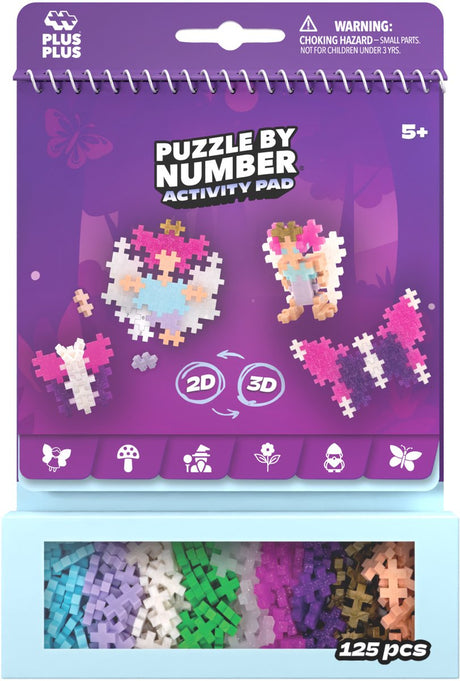 Plus-Plus Activity Pad Zauberwald Puzzle nach Zahlen – 4348 – Bauspielzeug – Konstruktionsspielzeug – Set mit Bausteinen – ab 5 Jahren