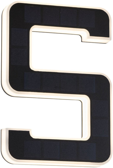Paulmann Solar-LED-Hausnummernbeleuchtung inkl. austauschbarer Akku Nummer 5 IP44 3000k 6lm schwarz