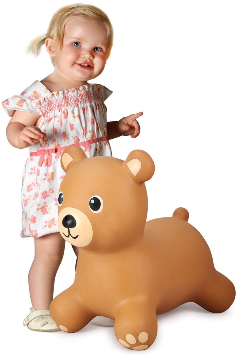 Jamara Skippy Ball – 466001 Skippy Animal Bär – Braun – Junior mit Pumpe