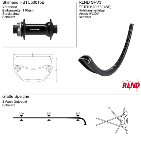 Roland voorwiel spv3 28 30-622 32g ta hbtc500b zw zw