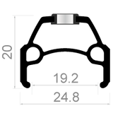 Roue avant RODI Connectez 28 622 * 19 avec des rayons rapides en acier et en acier inoxydable en argent