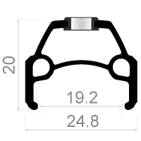 Rodi Vorderradanschluss 28 622 x 19 Edelstahl -Speichen Schwarz