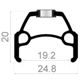 Rodi Vorderradanschluss 28 622 x 19 Edelstahl -Speichen Schwarz