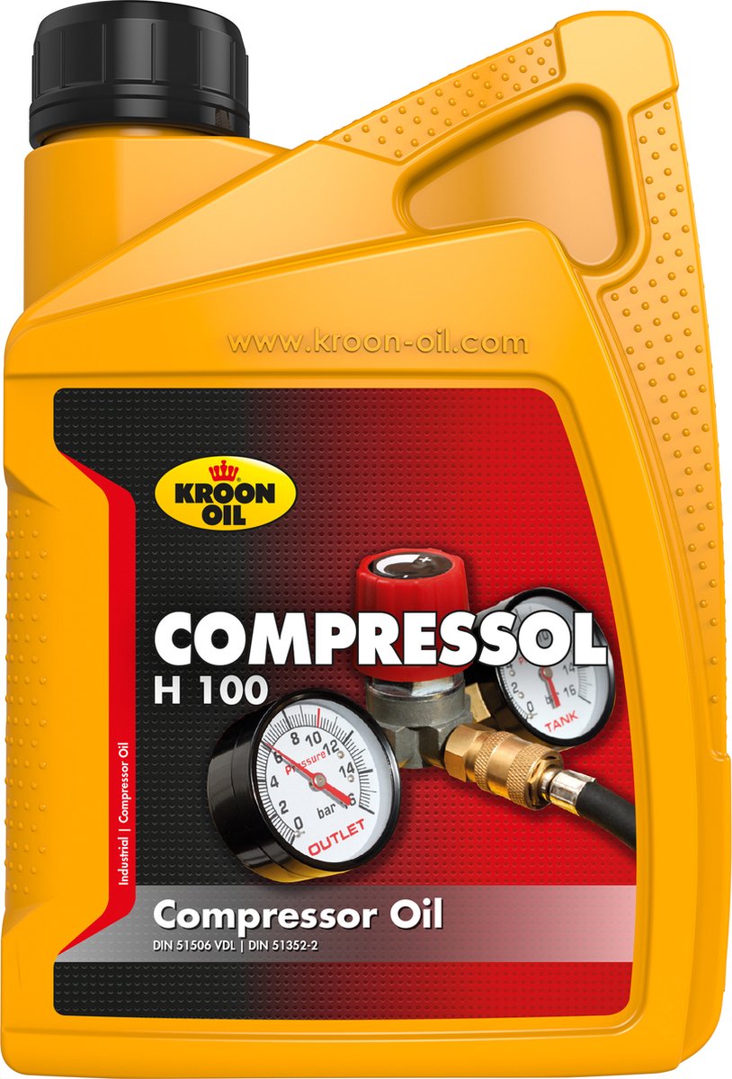 Kroon-Oil Compressol H 100 – Kompressoröl – hohe Oxidationsstabilität – 1 Liter – transparent