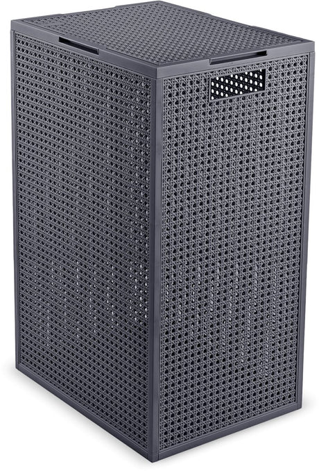 Curver Kaya Wäschekorb mit Deckel – 60 l – 38 x 29 x 58,5 cm – Anthrazit