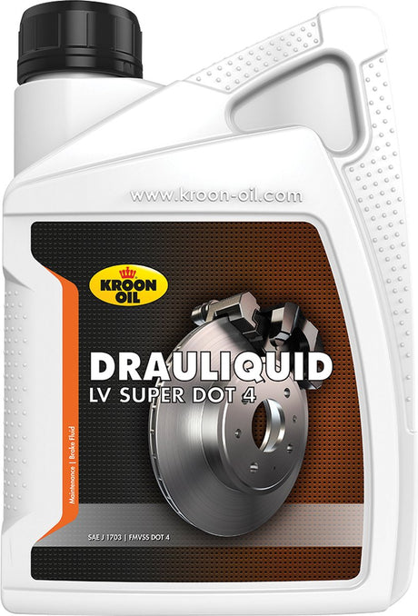 Kroon-Oil Drauliquid-LV Super – Bremsflüssigkeit Punkt 4 – 1 Liter – transparent